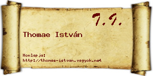 Thomae István névjegykártya
